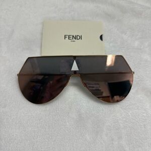 Fendi Gold Frame Sunglasses with Brown Lenses